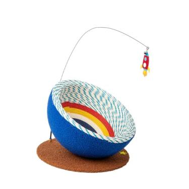 Imagem de Ｂｅｓｇａ Placa arranhadora para gatos, para arranhar, previne danos aos móveis, confortável com bola de brincar, sofá arranhador para gatinhos em repouso