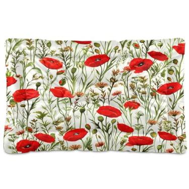 Imagem de SEHANY Cama de flores coloridas para cães e gatos com fundo antiderrapante, cama de canil, colchão macio para animais de estimação, lavável para cães pequenos, médios e grandes, gatos, 91 x 61 cm