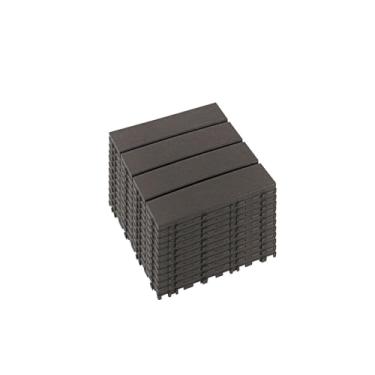 Imagem de Azulejos de convés interligados de plástico, azulejos de piso de pátio com uso em todos os climas Sistema de clique de bloqueio fácil de instalar 30,5 x 30,5 cm para varanda, quintal, jardim e terraço