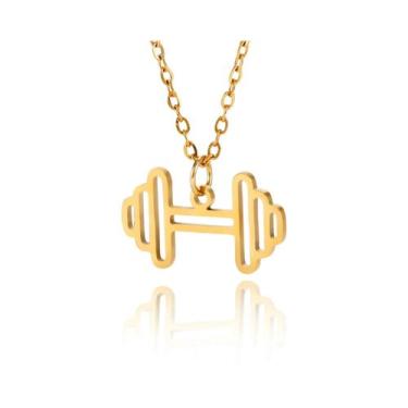 Imagem de Colar De Pingente De Halteres Em Aço Inoxidável Skyrim Heartbeat Para 