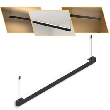 Imagem de Luminária Pendente Perfil Led 35mm Com Luz Indireta 1m 48w Preto Luz Neutra