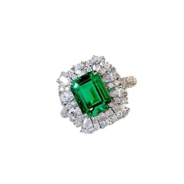 Imagem de Anéis de noivado de zircônia cúbica banhados a ouro branco, alianças de compromisso, festas noturnas, presentes de dia dos namorados, alianças de eternidade para mulheres, 8, Cobre, Sem pedra preciosa