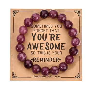 Imagem de Pulseiras de contas presentes para mulheres e homens, pulseira elástica de pedra natural feita à mão, pulseiras de amizade para casais, One Size, Vidro, Sem Pedra Preciosa