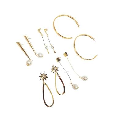 Imagem de Brincos de Festa Dourados Kit 5 Pares Folheados