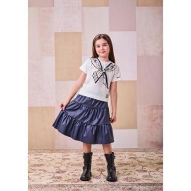 Imagem de Conjunto Blusa Com Lenço Minnie e Saia de Couro Animê-Feminino