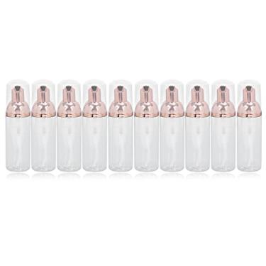 Imagem de Cuofyunl 10 peças garrafa de bomba de espuma 50ml design transparente durável pet dispensador de espuma de boca grande para shampoo de lavagem corporal