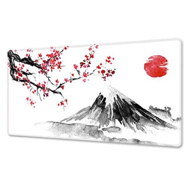 Imagem de Meffort Inc Tapete de mouse XXL grosso resistente à água com almofada de borracha antiderrapante para escritório em casa e jogos (80 x 40 cm, arte japonesa)