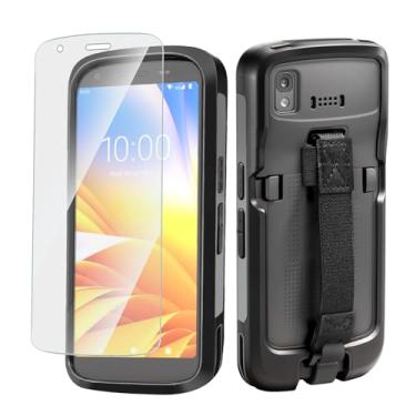 Imagem de Vlammende Capa protetora 3 em 1 bota robusta para scanner de computador móvel Zebra TC22 TC27, SG-TC2L-BOOT-01 com alça de mão e vidro temperado, preta