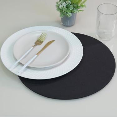 Imagem de Sousplat Capa e Base MDF Basic Tecido Oxford 35cm diâmetro (Preto)
