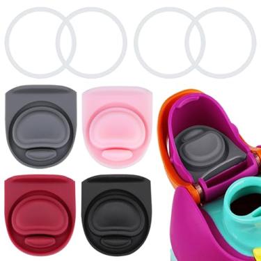 Imagem de BMSQOFD 4 conjuntos de tampas de vedação de substituição para boca de tampa Owala Freesip, peças de anel de vedação de silicone para garrafa de água, acessórios de tampa superior para Owala Freesip 16
