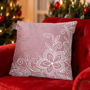 Imagem de Capa de almofada decorativa 43 x 43 cm, almofada de flanela macia ao toque, fecho de zíper oculto