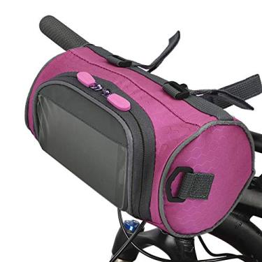 Imagem de Bolsa para guidão de bicicleta com tela grande capacidade armazenamento frontal Mochila ciclismo balde