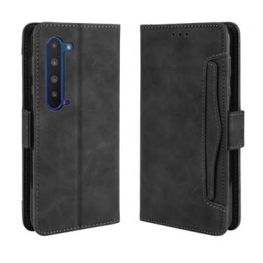 Imagem de Capa para SHARP Aquos R 5G,Retro magnético Flip Case,Design de carteira de couro PU com slots de cartão removíveis -Black