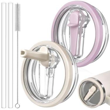 Imagem de ANTAND Pacote com 2 tampas à prova de vazamento para Stanley H2.0 Quencher de 850 g, tampa de canudo sem derramamento, substituição para acessórios de copo Stanley de 850 g, tampa de canudo de