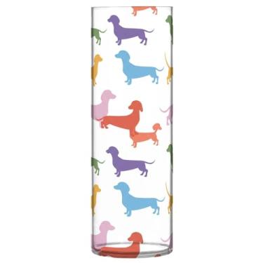 Imagem de JUZIHAI Dachshunds Vaso para flores 9,9 cm x 30 cm Cilindro de plástico moderno vaso de flores para centro de mesa de casamento decoração de casa