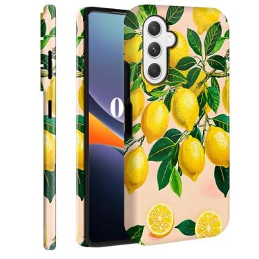 Imagem de TSNJTBDL Capa para Galaxy S25 FE, PC rígido de camada dupla + TPU macio resistente 2 em 1 capa protetora para celular para Samsung Galaxy S25 FE 6,7 polegadas (2025) - impressão de galho de limoeiro