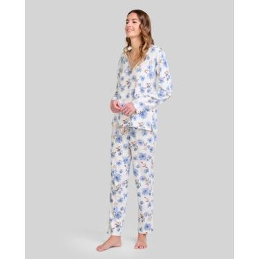 Imagem de Pijama Floral Renda - Lohe, Cinza aço, M