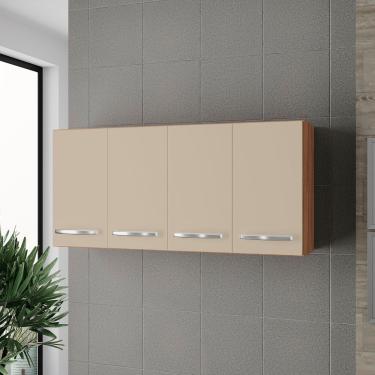 Imagem de Armário 4 Portas Cozinha Aéreo íris Mb1 120cm Cor Savana Off White Pc