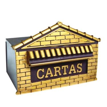 Imagem de Caixa De Correio Com Frente De Mini Tijolinhos 15cm - 2535 - Mse