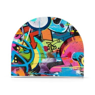 Imagem de Dispensador de guardanapo abstrato de rabisco, suporte de guardanapo de coquetel de acrílico, suporte vertical de guardanapo de papel para cozinha, restaurante, piquenique