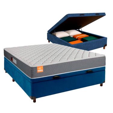 Imagem de Cama Box Bau Blindado Viuvo + Colchão D23 Pro Inducol