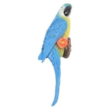 Imagem de Cryfokt Escultura de Resina de Ornamento de Papagaio de Meia Face para Jardim de Sala de Estar, Estatueta de Pássaro Vibrante e à Prova de Sol para Varanda de Parede de árvore, Decoração de Fácil