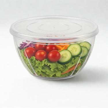 Imagem de Pote de Salada 1900ml com Tampa de Pressão Pote Transparente para Armazenar Alimentos, Legumes e Marmitas – Plástico PP Resistente, Reutilizável e Fácil de Limpar.