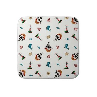 Imagem de Ladrilho Decorativo de Cerâmica Estampa Navios Piratas para Papel de Parede