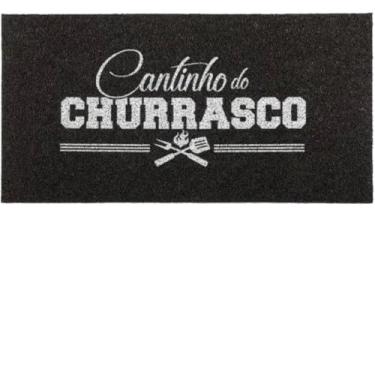 Imagem de Tapete Entrada Porta Casa Apartamento Capacho 40x60 40x75 Home Bem Vindo Diversos Bege Preto Cinza(Cantinho Churrasco Preto 40x75)