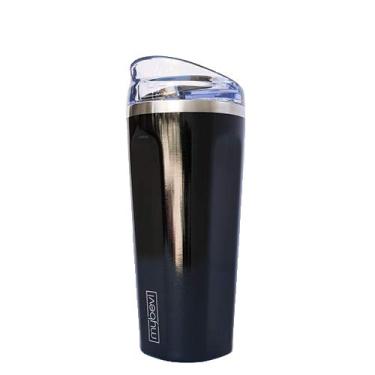Imagem de MyBevi Copo de viagem de aço inoxidável premium com isolamento a vácuo, 590 ml - (preto)