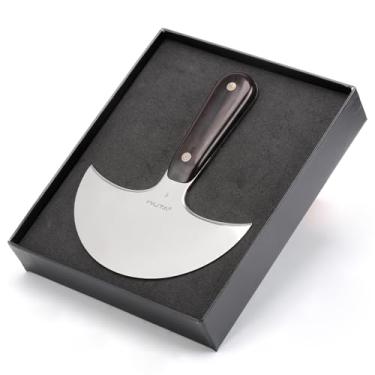 Imagem de WUTA Faca de corte de couro ultra afiada cabeça redonda artesanato ferramentas de corte redondo faca de couro DIY artesanal ferramentas de couro sênior (3# 12.7 cm)