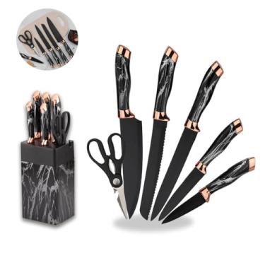 Imagem de Jogo de Facas Inox Gourmet 6 Peças Profissional Cozinha Luxuoso com Tesoura e Descascador (prateado)