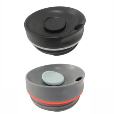 Imagem de Tampa deslizante de substituição compatível com Owala SmoothSip 567 g 340 g, acessórios à prova de vazamento, tampa superior compatível com Owala SmoothSip Slider copo de café de 340 g 590 ml (preto