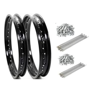 Imagem de Par Aros Pretos Dianteiro E Traseiro Xtz 250 Lander Raio 4mm