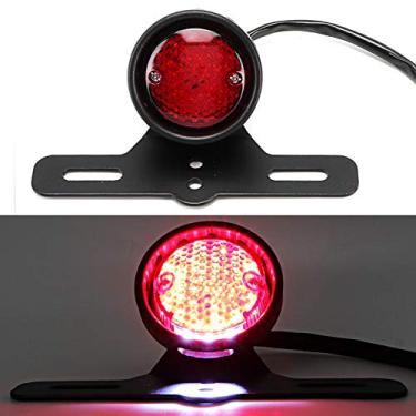 Imagem de Mingzhe Luz Traseira de Motocicleta de Liga de Alumínio Preta, Luz de Freio de Lâmpada Halógena, à Prova D'água, Universal, Substituição Facilmente Instalada para Vários Modelos de