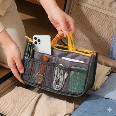 Imagem de Organizador De Viagem Premium Com Divisórias, Zíper Duplo, Impermeável, Alça Reforçada, Para Maquiagem, Cabos, Documentos E Acessórios, Marca VARENZIA