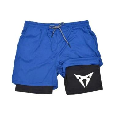 Imagem de Shorts Esportivos Masculinos 2 Em 1 Respirável Camada Dupla Para Corri