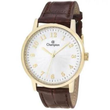 Imagem de Relogio Champion masculino dourado couro marrom CN20560S-Masculino