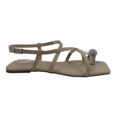 Imagem de Sandália Rasteira Sua Cia com Strass Bege 16162 - Areia 39-Feminino