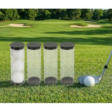 Imagem de Milisten 8 peças de tubos transparentes de barril de golfe com tampas estojo de transporte de tubo de plástico transparente pequeno recipiente de bola de plástico