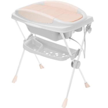 Imagem de Banheira de Bebe com Trocador Galzerano Premium Branca Rosa