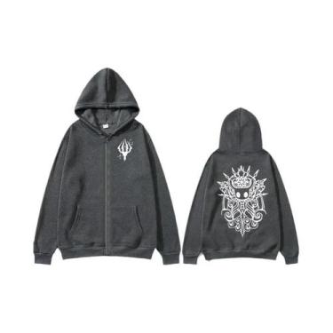 Imagem de Moletom Unissex Oversized Hollow Knight Com Zíper, Casual, Estilo Pull