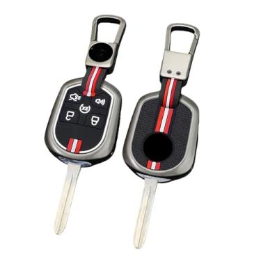 Imagem de Capa de chave de carro de liga + silicone com 5 botões, acessórios compatíveis com Ford Mustang Expedition Edge Explorer Focus Taurus X Escape(5 Btns Grey 1 PC)