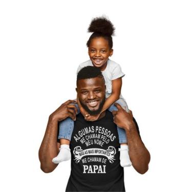 Imagem de Camiseta Frase Dia Dos Pais Papai Engraçada Colorida Preta - Del Franc