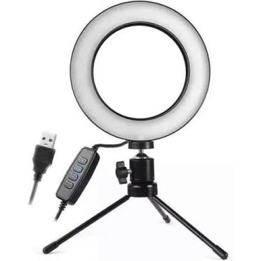 Imagem de Ring Light Iluminador Selfie Makeup + Tripé De Mesa Luz Led - ring fil
