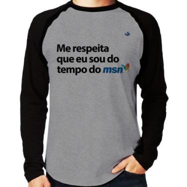 Imagem de Camiseta Raglan Me respeita que eu sou da época do msn Manga Longa - F