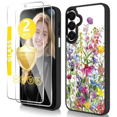 Imagem de Govmeie Capa para Samsung Galaxy A16 5G com protetor de tela de vidro temperado [proteção de alta qualidade] Capa transparente fina de TPU e policarbonato rígido, design elegante e fofo com estampa