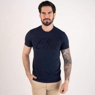 Imagem de Camiseta Ellus Cotton Maxi Azul Marinho-Masculino