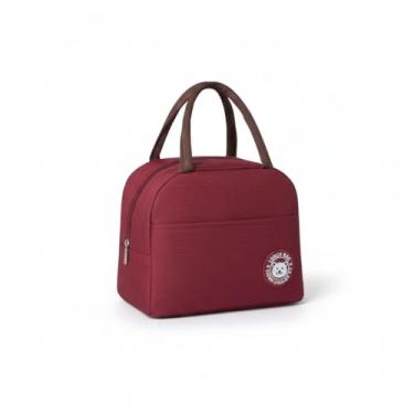 Imagem de Bolsa Térmica Lancheira Para Marmita Com Alça, Portátil, Ideal Para Refeições, Transporte de Alimentos (Vermelha)