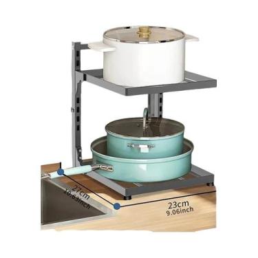 Imagem de Prateleira De Armazenamento Ajustável Multi-Camadas Para Pia De Cozinh